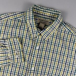 Duluth Trading Wrinkle Fighter Mens Large Multicolor Button Down Buffalo Check A
